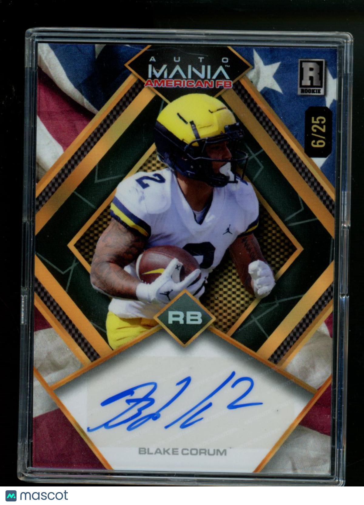 2024 Wild Card AutoMania American FB Blake Corum #AMAD-BC 6/25 Autograph