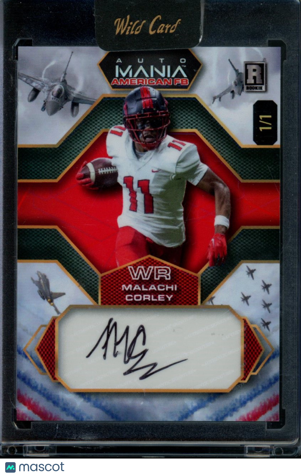 2024 Wild Card Auto Mania American FB Malachi Corley #AMAH-MC 1/1 Autograph