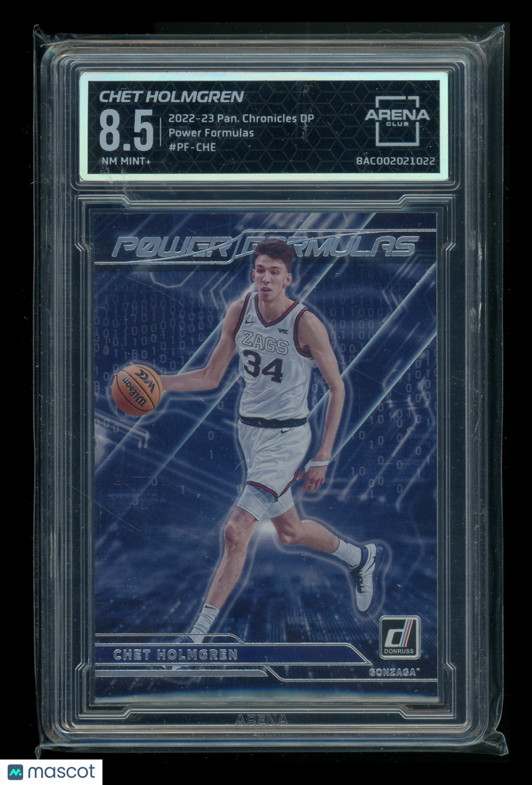 2022-23 Panini Chronicles Draft Picks Power Formulas Chet Holmgren PF-CHE AC 8.5