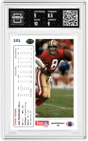 1991 Upper Deck Steve Young #101 Football Arena Club 9
