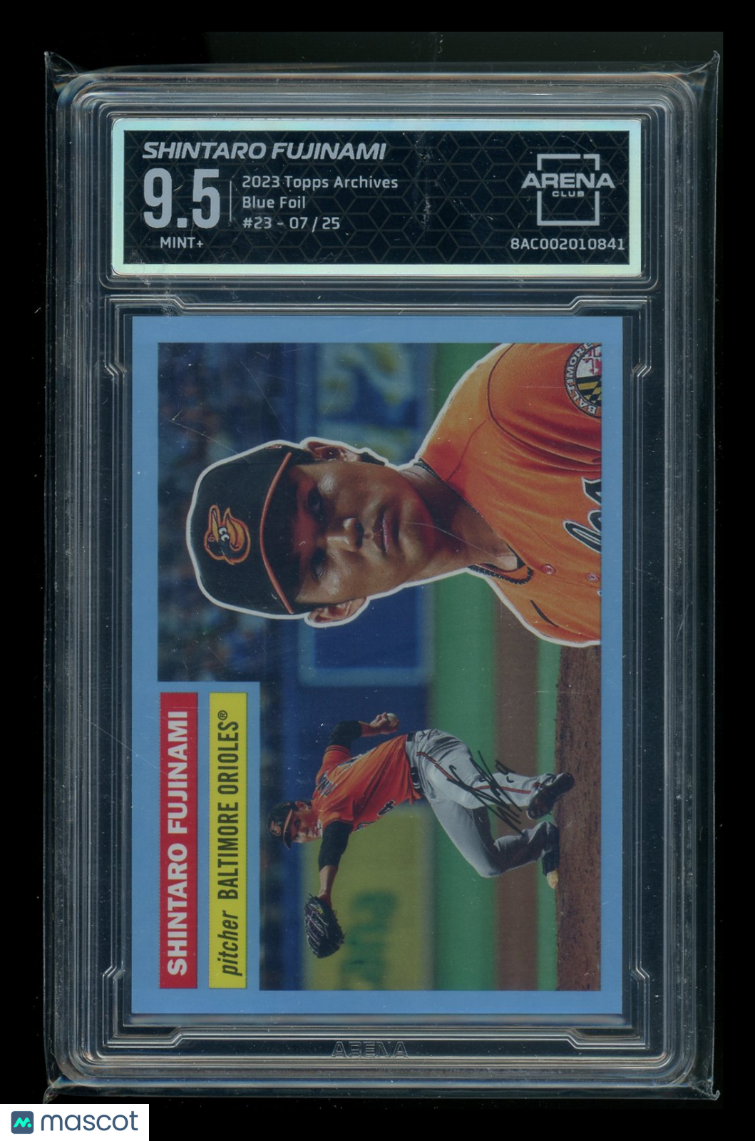2023 Topps Archives Blue Foil Shintaro Fujinami #23 07/25  Arena Club 9.5