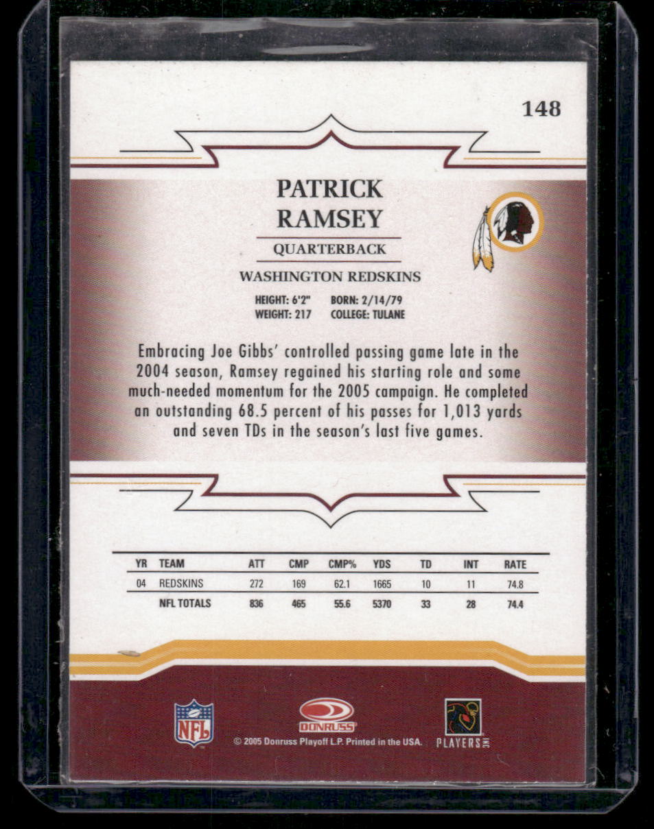 2005 Donruss Throwback Threads Patrick Ramsey #148 Football