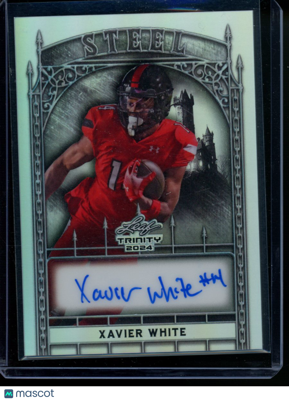 2024 Leaf Trinity Steel Xavier White #S-XWI Autograph 5/15 Football