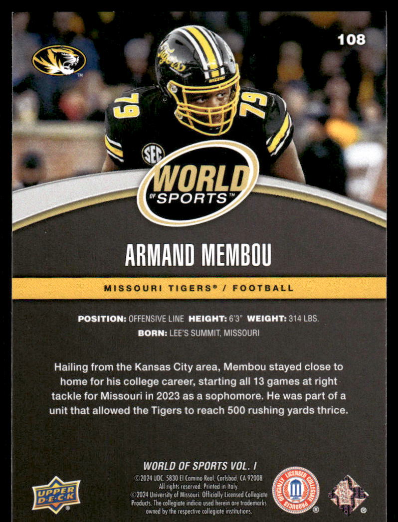 2025 Upper Deck World Sports Armand Membou #108 Football