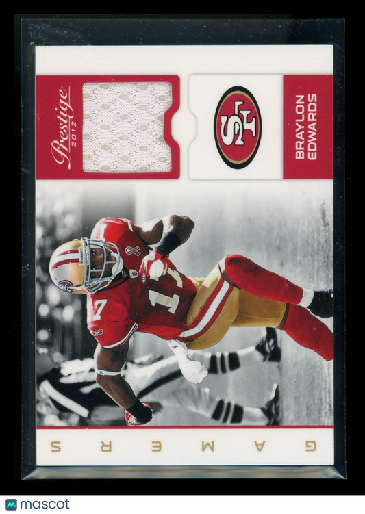 2012 Panini Prestige Braylon Edwards #17 Game-worn memorabilia Football
