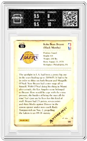 2012 Panini Kobe Anthology Kobe Bryant #99 Basketball Arena Club 8.5