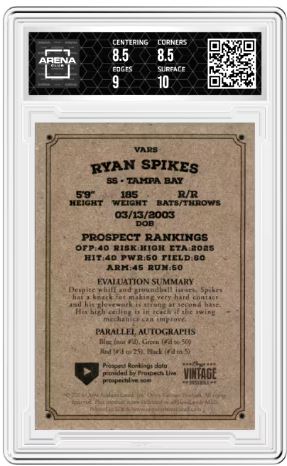 2023 Onyx Vintage Ryan Spikes #VARS Auto Green Signature /50 Arena Club 9