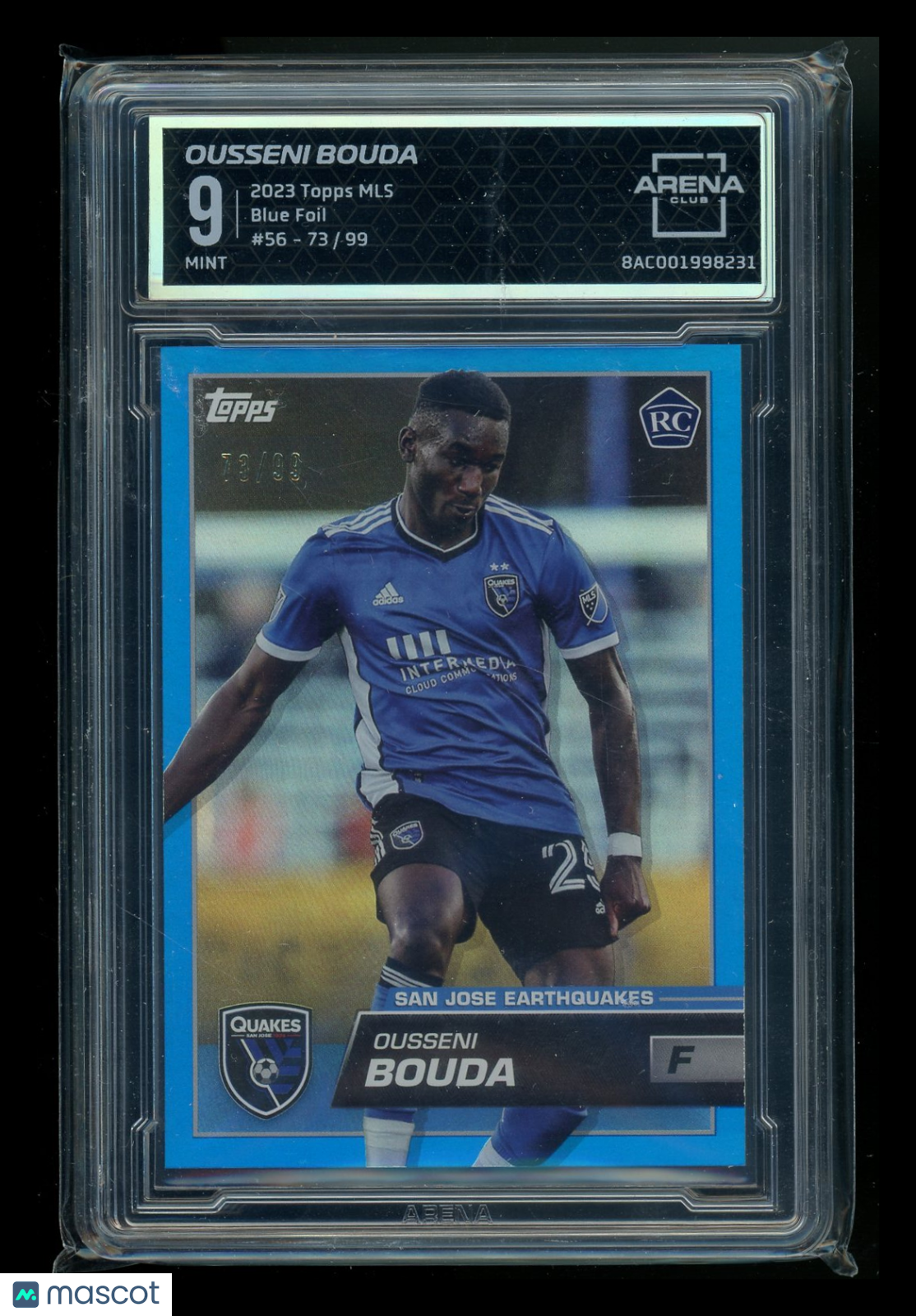 2023 Topps MLS Blue Foil Ousseni Bouda #56 RC 10/99 Soccer Arena Club 9