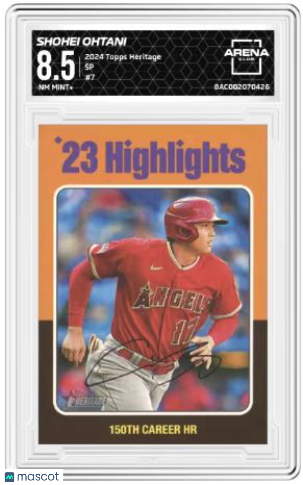 2024 Topps Heritage 150th Career HR (Shohei Ohtani) SH, SP #7 Baseball AC 8.5