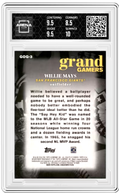 2024 Topps Grand Gamers Willie Mays #GGG-3 Baseball Arena Club 9