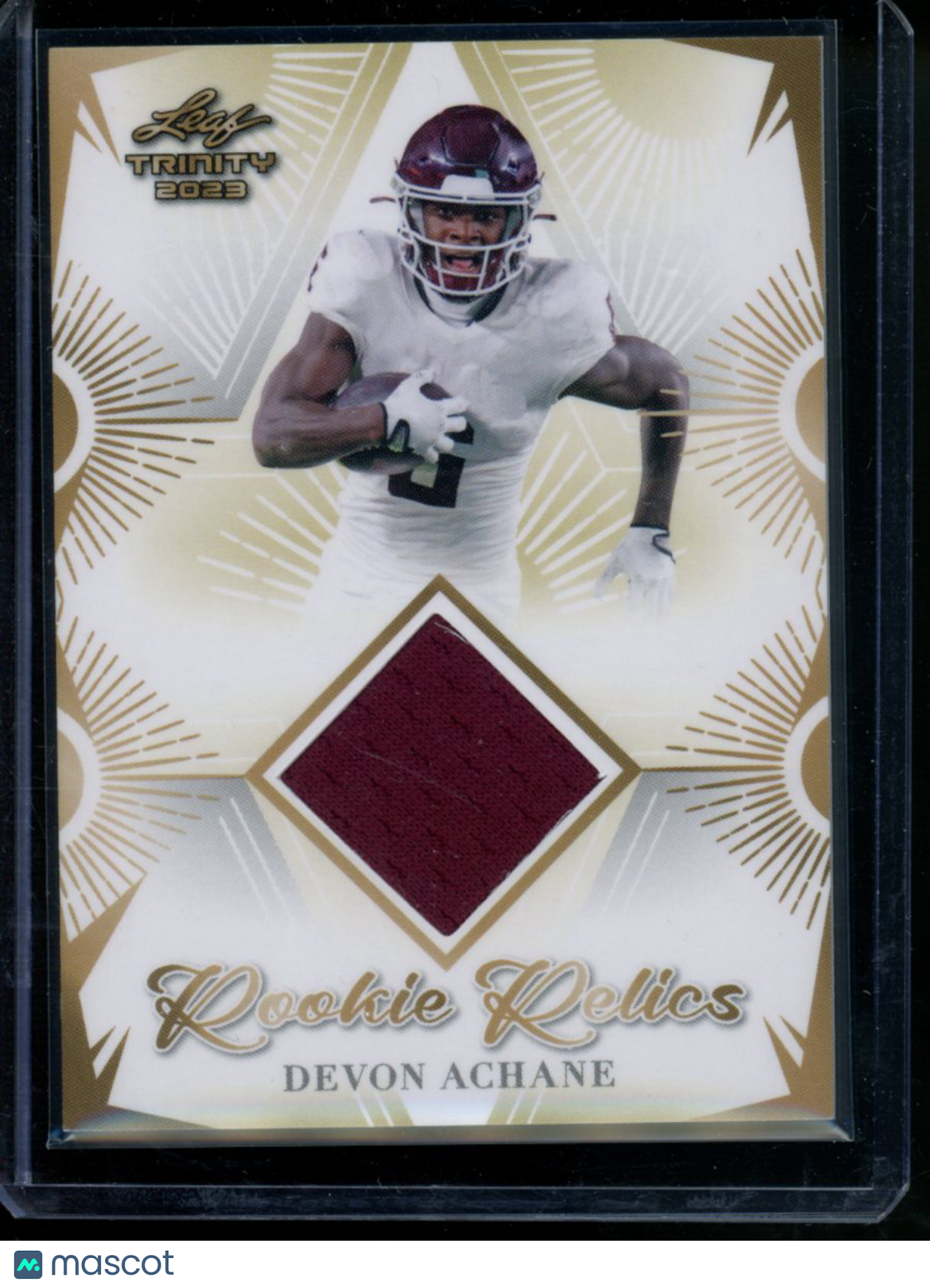 2023 Leaf Trinity Devon Achane #RR-11 Player-worn memorabilia Football