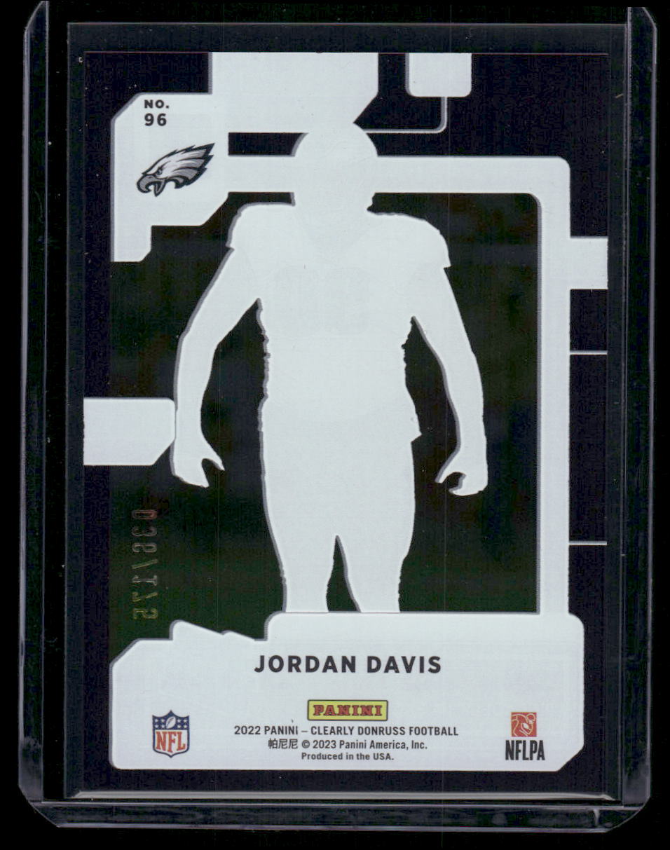 2023 Panini Donruss Clearly Jordan Davis #96 036/175 Purple Football