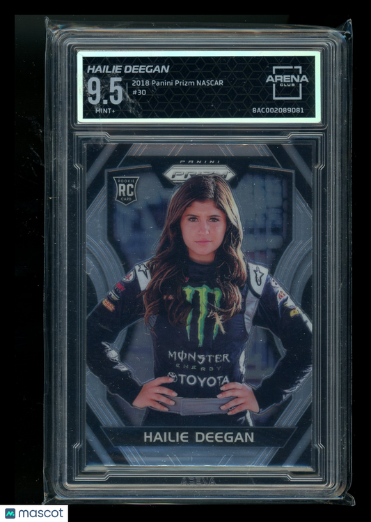 2018 Panini Prizm NASCAR Hailie Deegan #30 RC Racing Arena Club 9.5