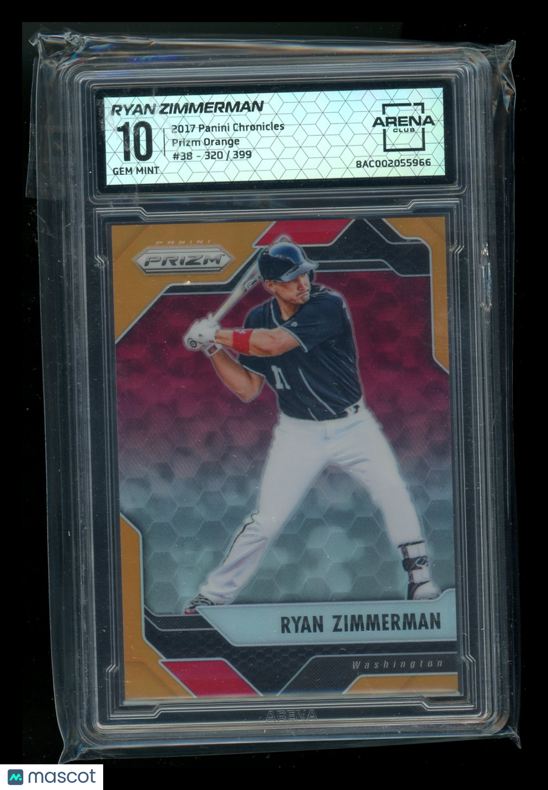 2017 Panini Chronicles Prizm Orange Ryan Zimmerman #38 320/399 Arena Club 10