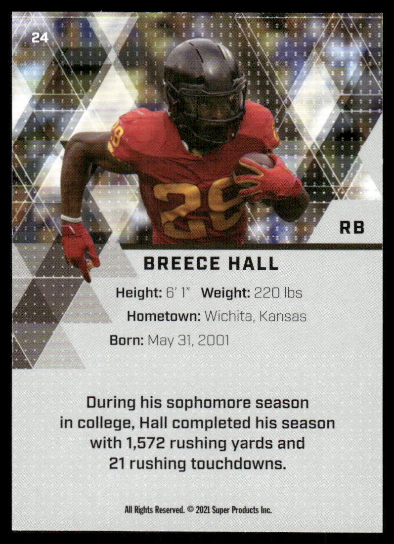 2021 Super Glow Breece Hall #24 1st Ever Football