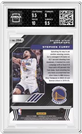 2022-23 Panini Chronicles Stephen Curry #294 XR Basketball Arena Club 9.5