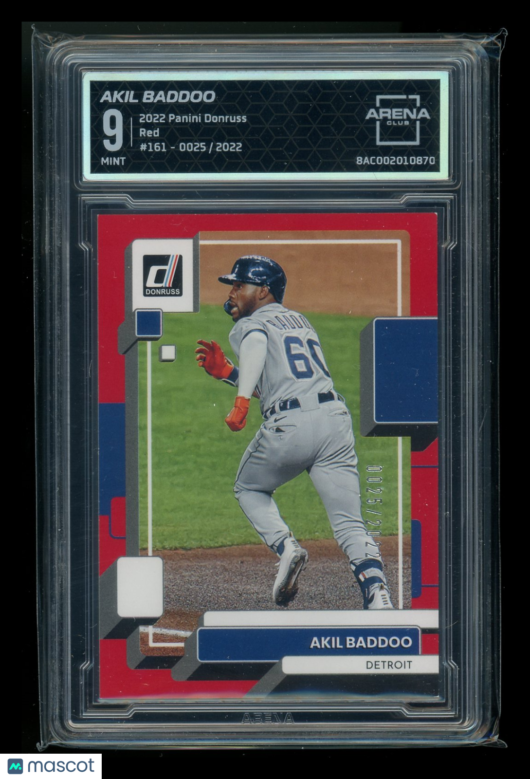 2022 Panini Donruss Red Akil Baddoo #161 0025/2022 Baseball Arena Club 9