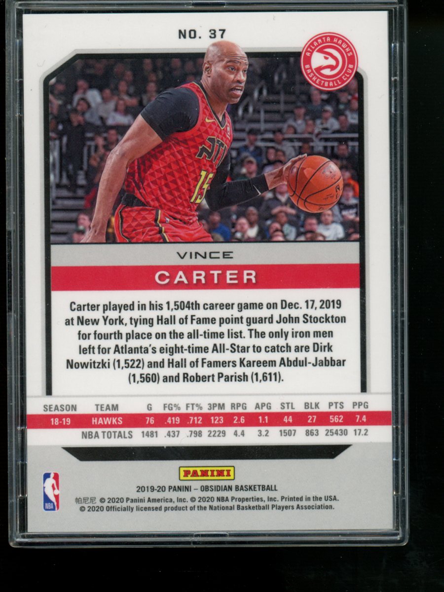 2019-20 Panini Obsidian Vince Carter #37 Basketball
