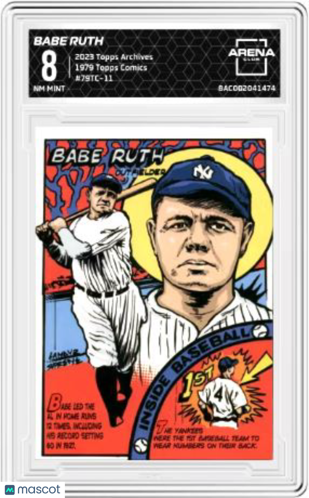 2023 Topps Archives Babe Ruth #79TC-11 1979 Topps Comics Baseball AC 8