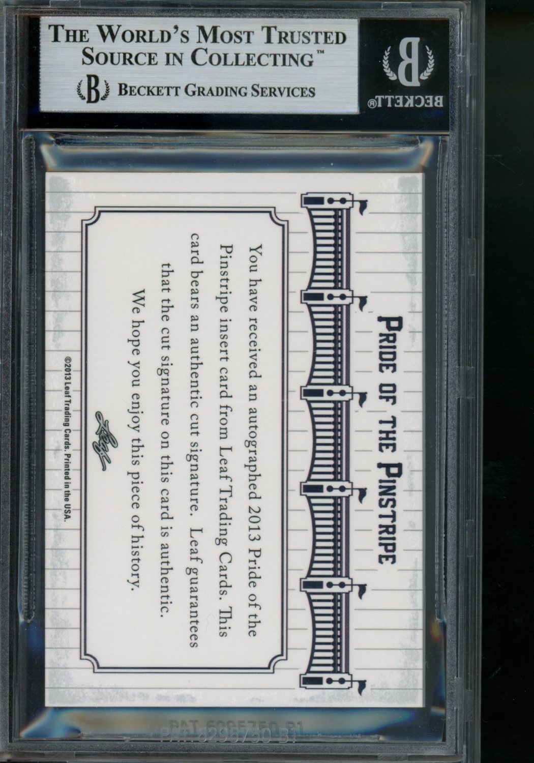 2013 Leaf Cut Signature Roy Staiger 2/2 Baseball