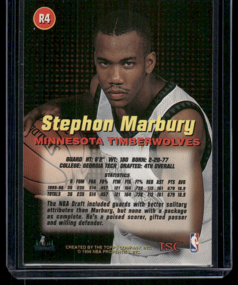 1996 Topps Stadium Club Stephon Marbury #R4 Basketball