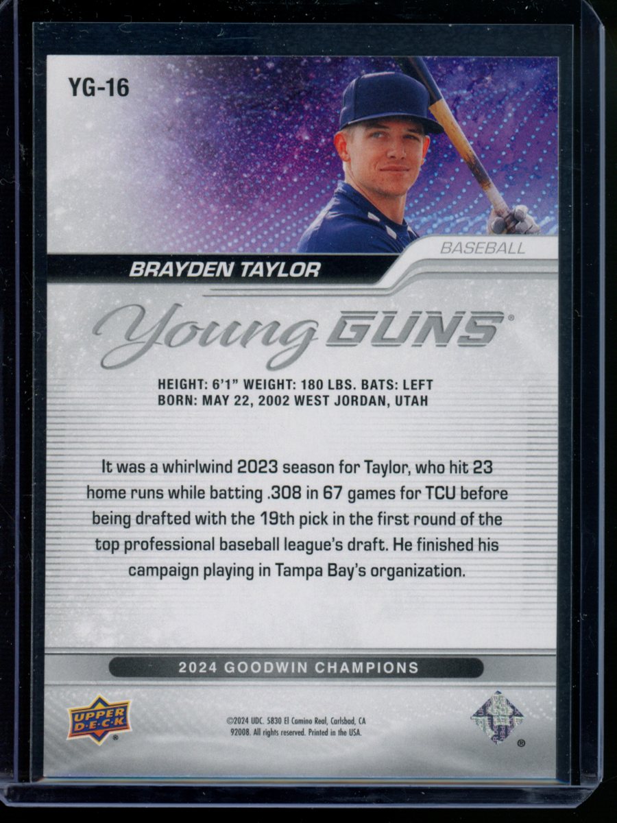 2024 Upper Deck Young Guns Goodwin Champions Brayden Taylor #YG-16 Baseball