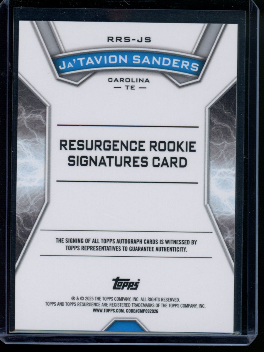 2025 Topps Resurgence Rookie Signatures Ja'Tavion Sanders #RRS-JS Autograph RC