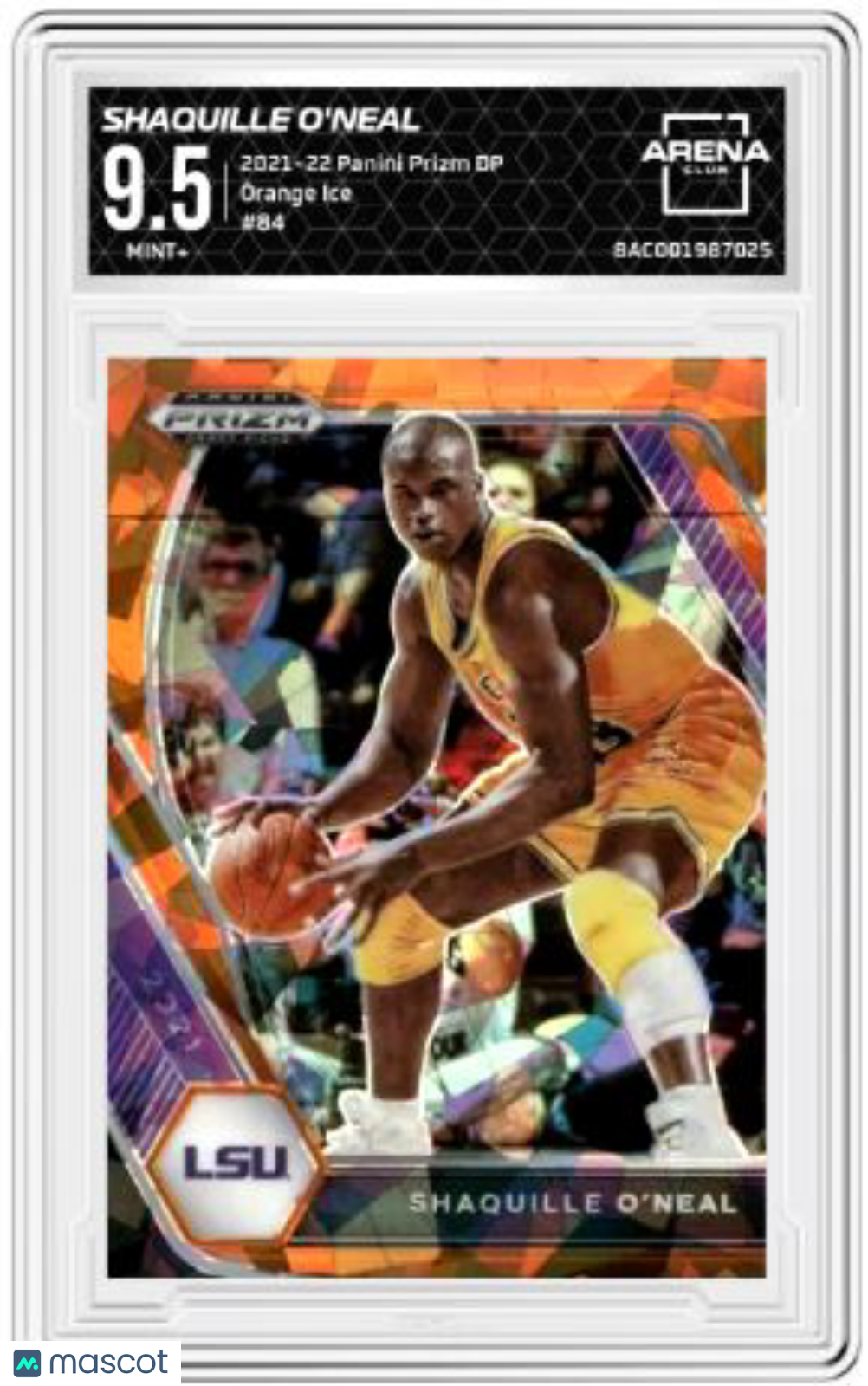 2021-22 Panini Chronicles Draft Picks Shaquille O'Neal #84 Orange Ice AC 9.5