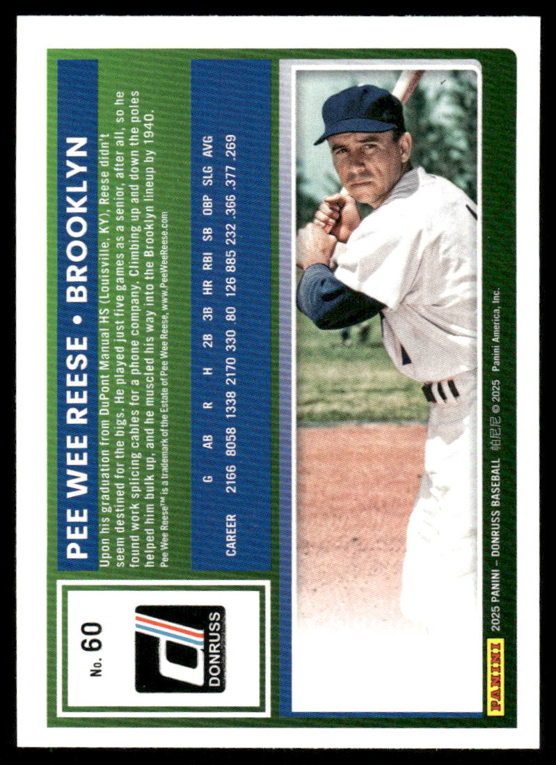2025 Donruss Pee Wee Reese #60 Baseball