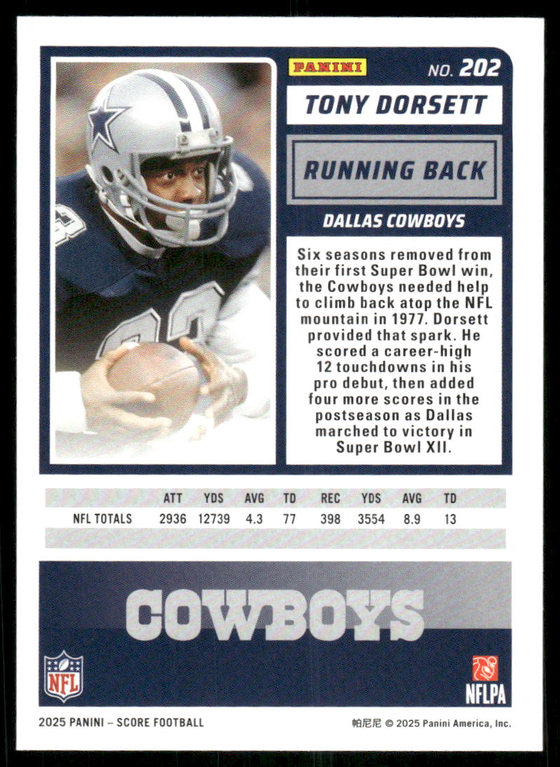 2025 Score A Treat Tony Dorsett #202 Football