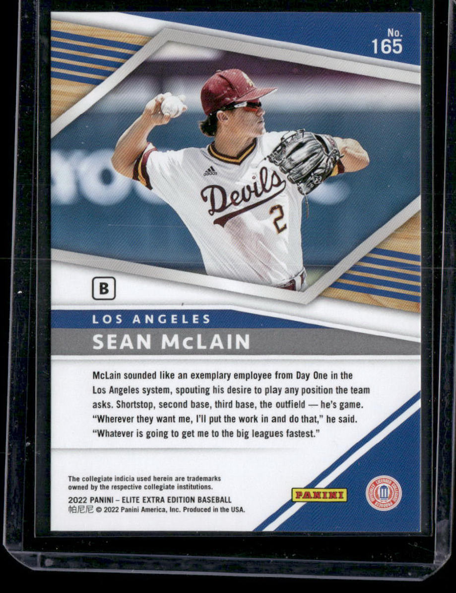 2022 Panini Elite Extra Edition Sean McLain #165 20/51 Baseball