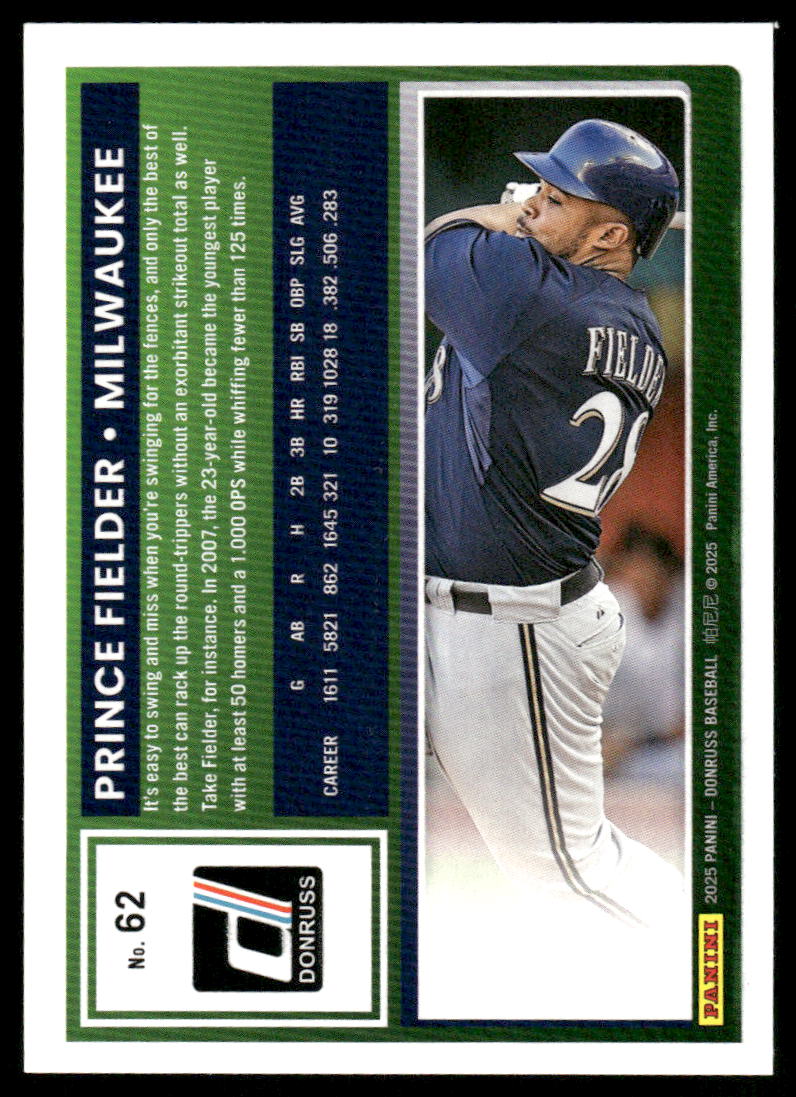2025 Donruss Prince Fielder #62 Baseball