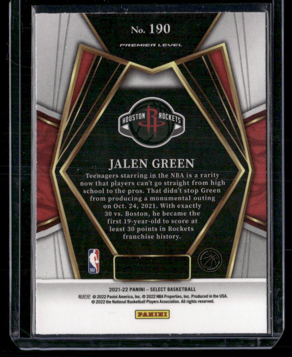 2021-22 Panini Select Jalen Green #190 Blue Premier Level Basketball