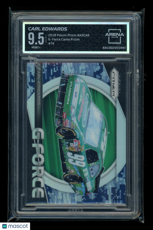 2018 Panini Prizm G-Force Camo Prizm Carl Edwards #74 Camo Prizm G-Force AC 9.5