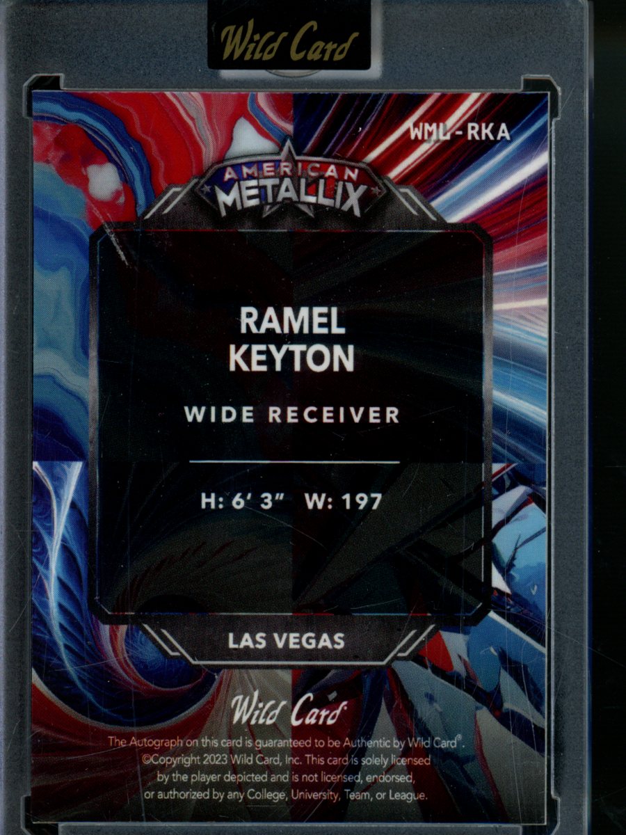 2023 Wild Card American MetalLix Ramel Keyton #WML-RKA Red Auto 6/8