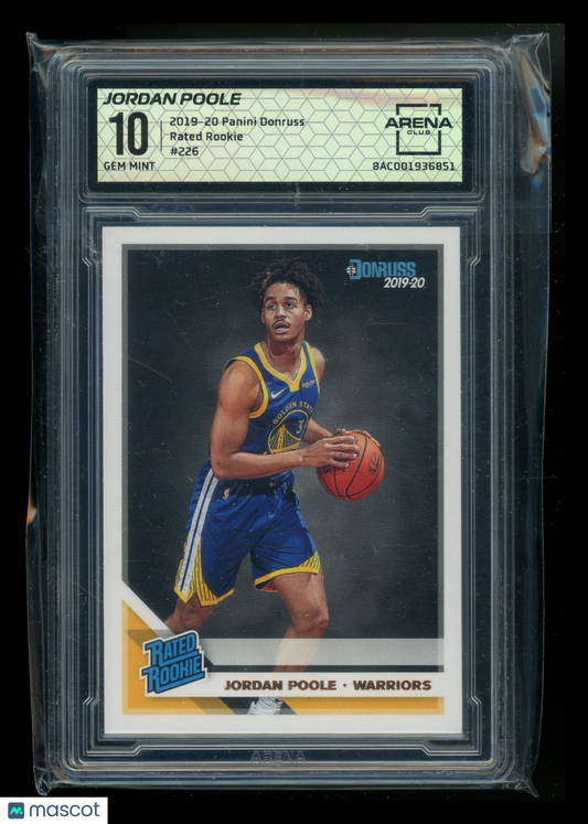 2019-20 Panini Donruss Rated Rookie Jordan Poole #226 Basketball Arena Club 10