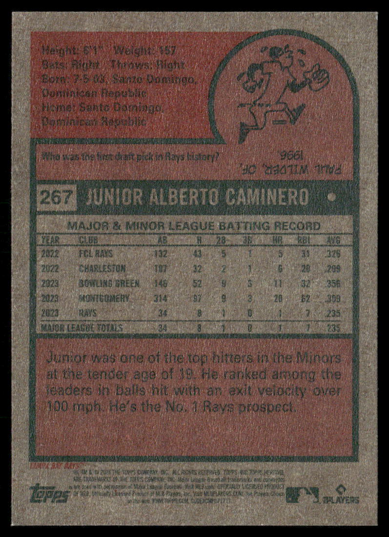 2024 Topps Heritage Junior Caminero #267 RC Baseball