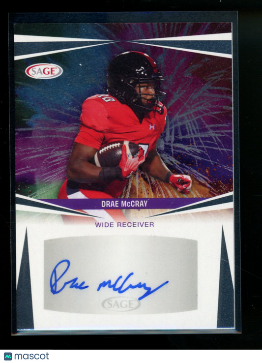 2025 Sage Drae McCray #A-DM3 Autograph Football