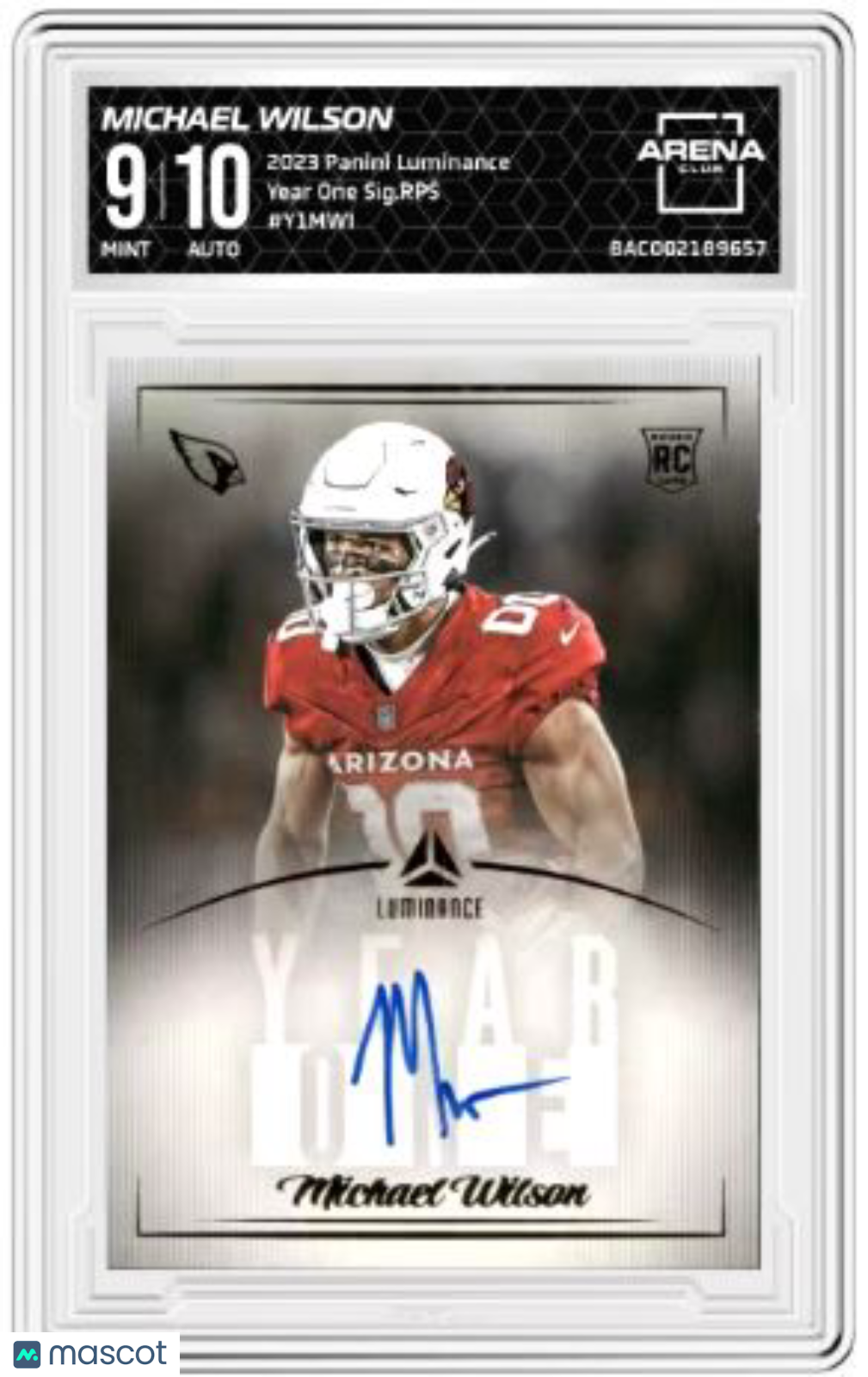 2023 Panini Luminance Michael Wilson #Y1MWI Year One Signature RPS Auto AC 9