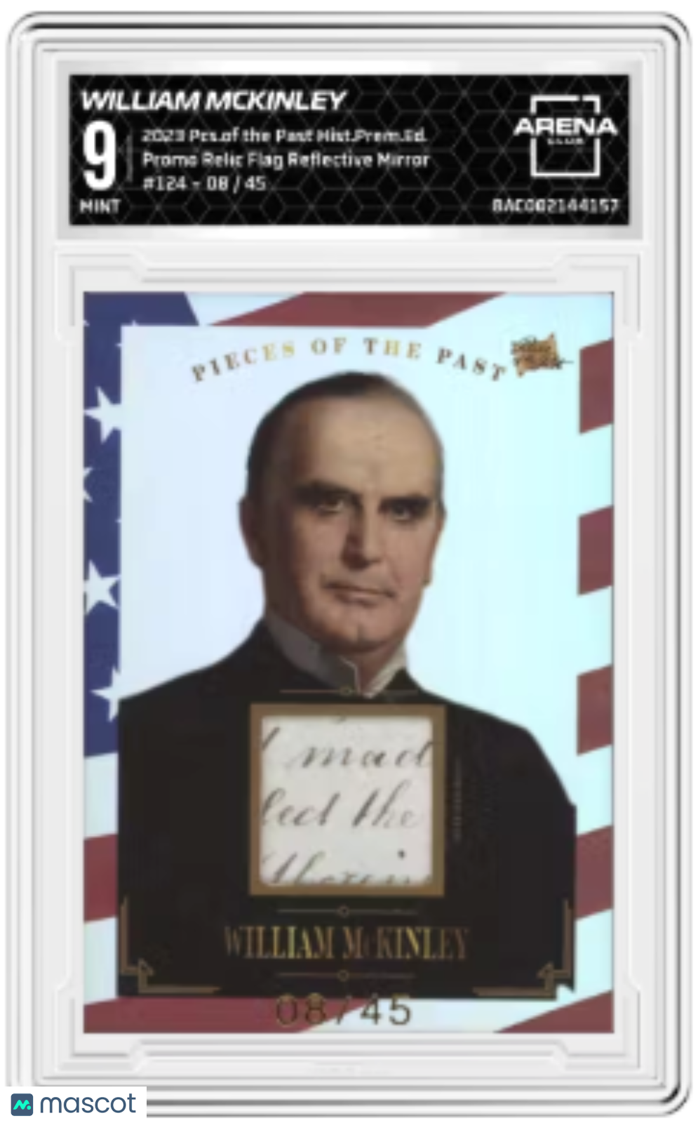 2023 Pieces of the Past William McKinley Flag Mirror Promo Relic 08/45 #1242