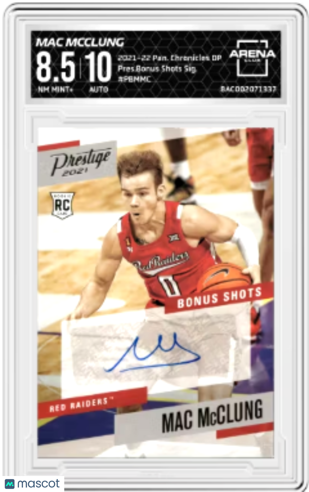 2021-22 Panini Chronicles DP Mac Mcclung Prestige Bonus Shots Sig Auto AC 8.5