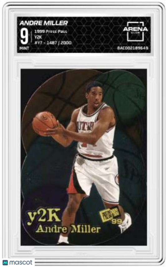 1999 Press Pass Andre Miller #Y7 Y2K 1487/2000 Basketball Arena Club 9