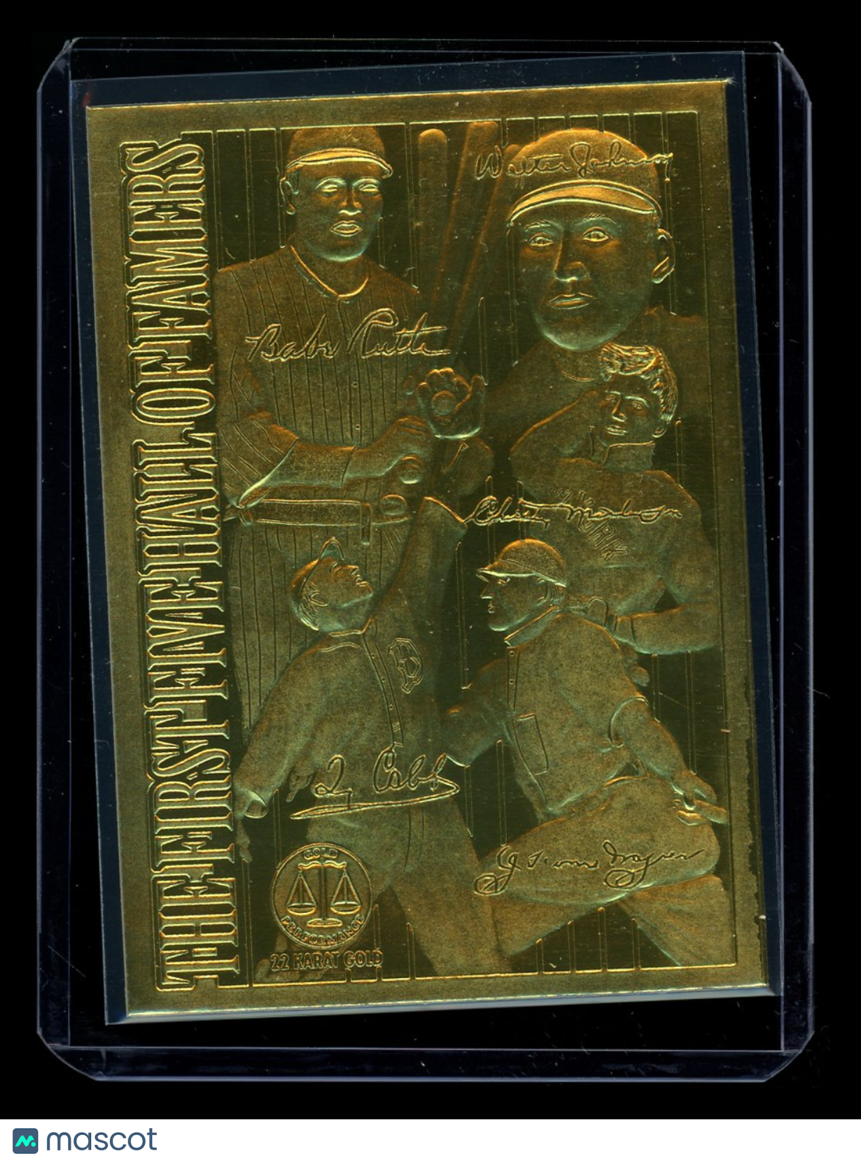 1992 Gold Card The First Five Hall of Famers Mathewson Ruth Cobb Johnson Wagner