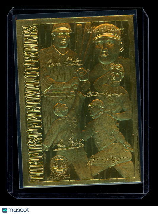 1992 Gold Card The First Five Hall of Famers Mathewson Ruth Cobb Johnson Wagner