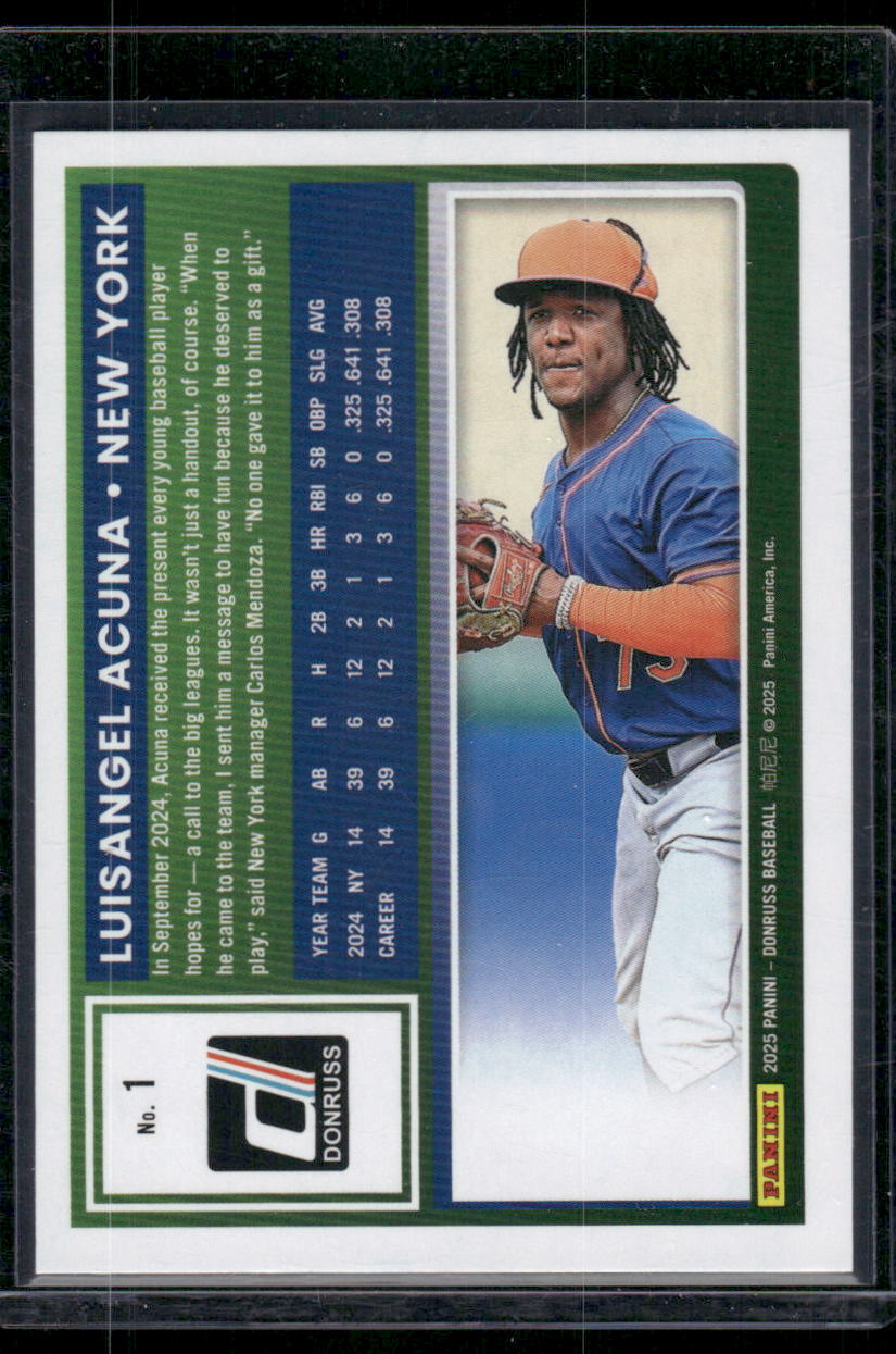 2022 Donruss Rated Rookie Luisangel Acuna #No. 1 Rocket Baseball