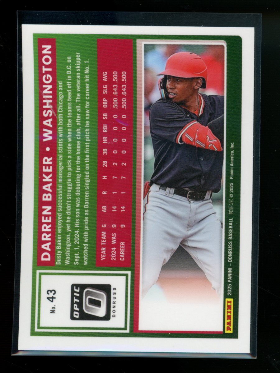 2025 Donruss Optic Darren Baker #43 Rated Rookies Baseball
