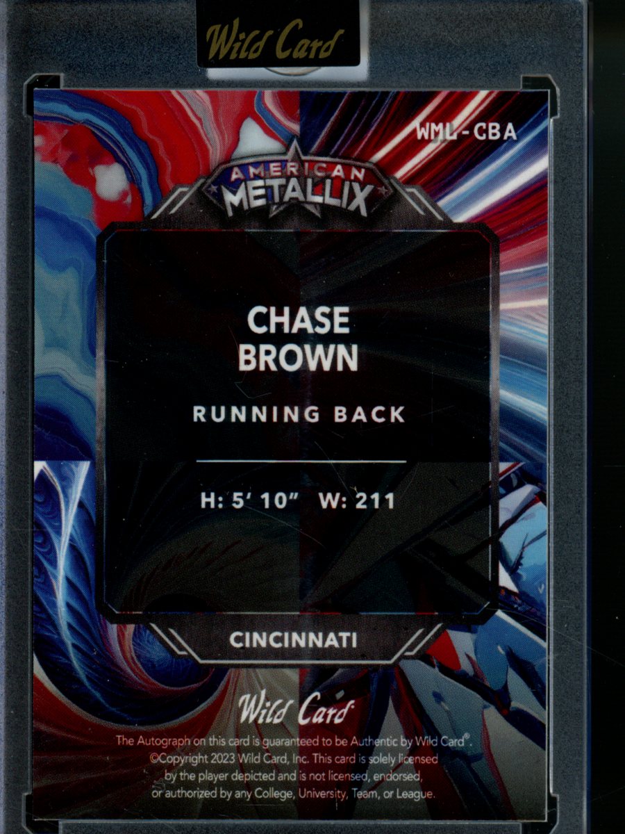 2023 Wild Card American MetalLix Chase Brown #WML-CBA Blue Foil 3/10 Autograph