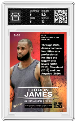 2021 Skybox Metal Universe Champions LeBron James #S-50 Skybox Premium AC 9
