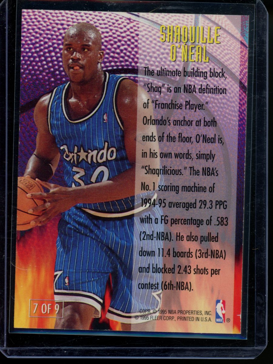 1995-96 Fleer Shaquille O'Neal #7 of 9 Basketball