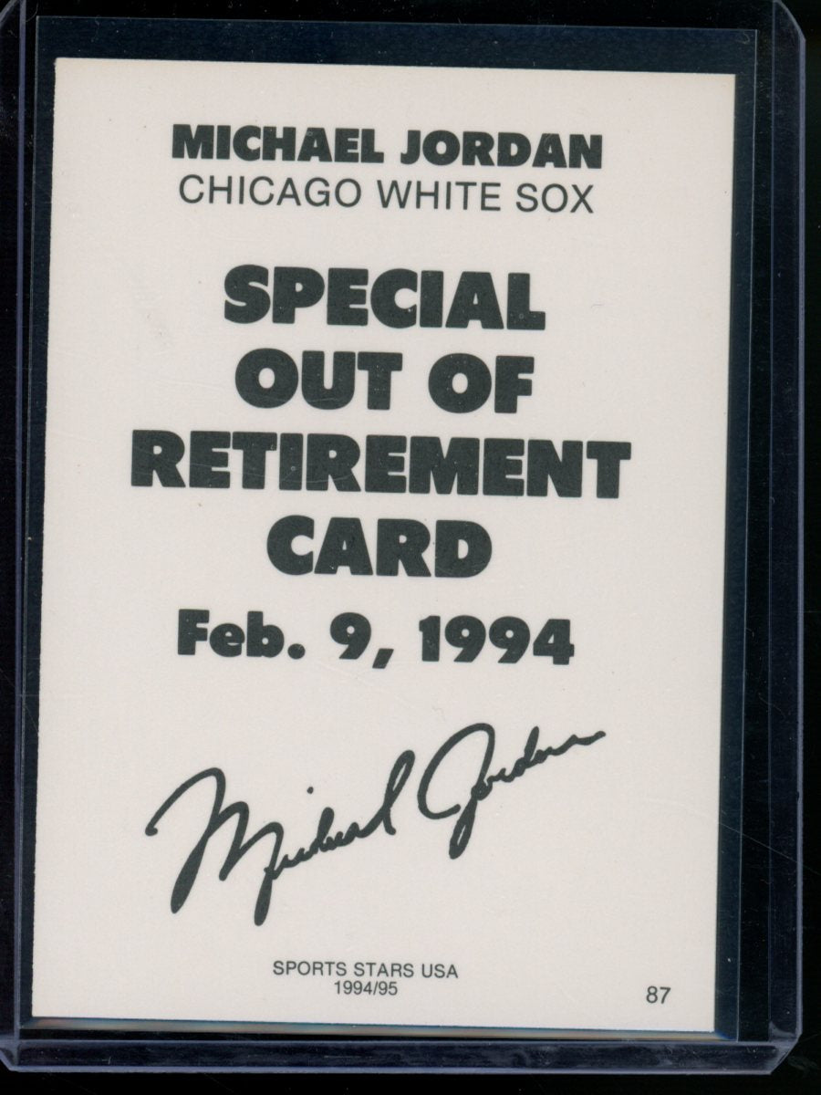 1994 Sports Stars USA Special Out of Retirement Card Michael Jordan #87 Baseball